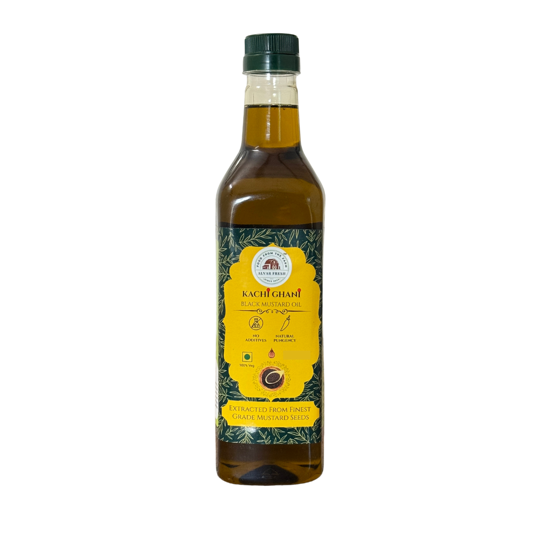 Alvar Fresh Kachi Ghani Mustard Oil 0.5L (500ml)