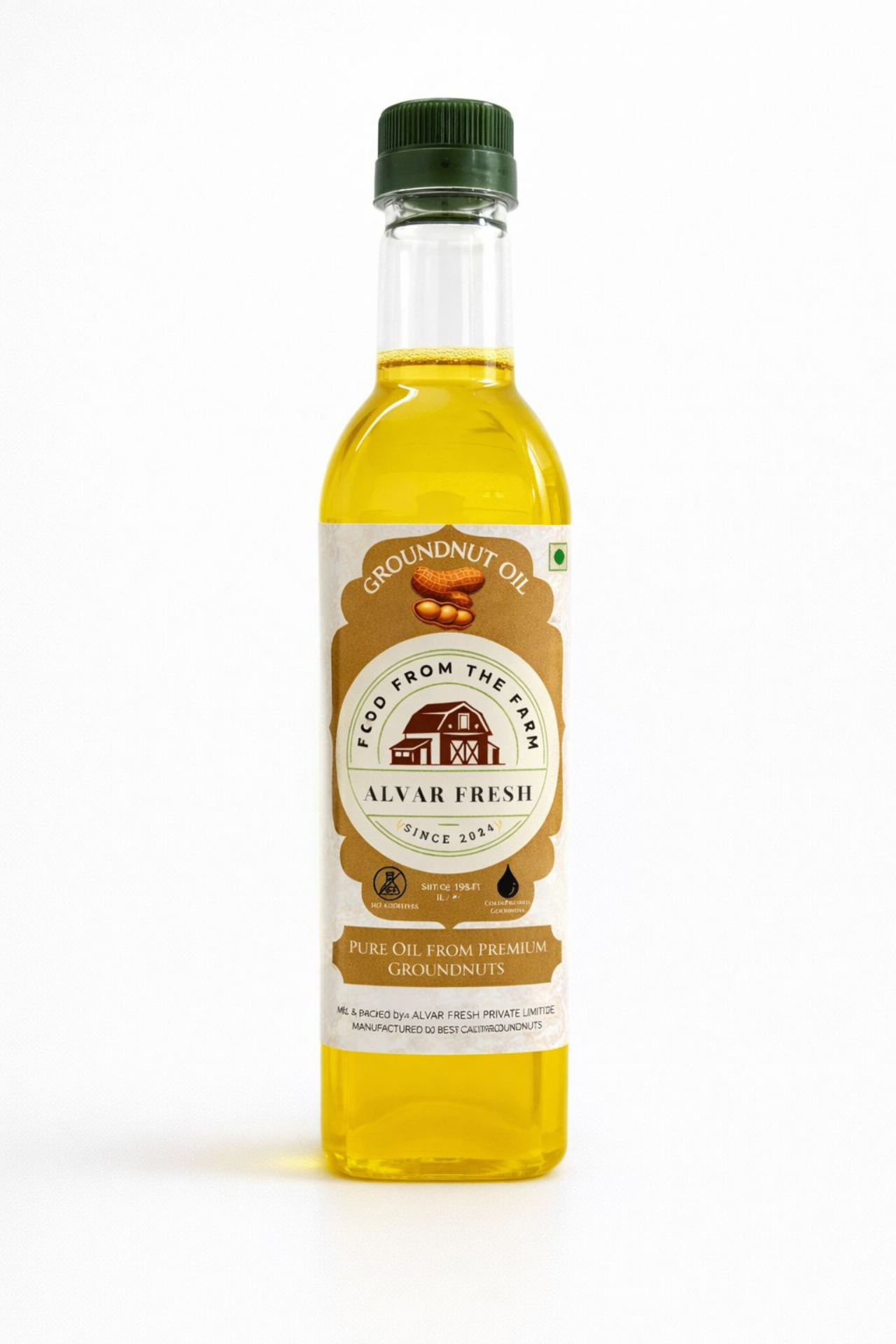 Alvar Fresh Groundnut Oil 1L | Cold Pressed (Kachi Ghani)