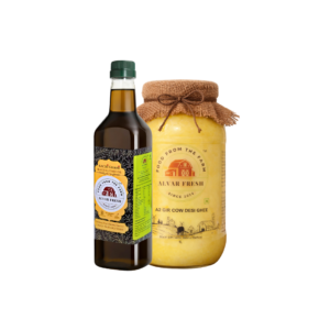 Alvar Fresh Mustard oil 1ltr and Alvar Fresh A2 Ghee 1 Ltr Combo