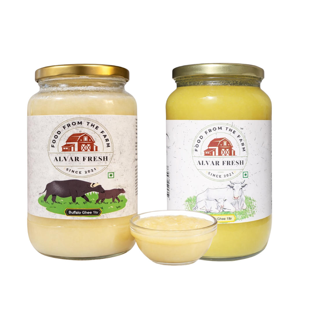 Alvar Fresh Cow & Buffalo Ghee 1 Ltr each (Total 2Ltr)